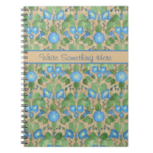 Nostalgic Blue Morning Glory Spiral Notebook