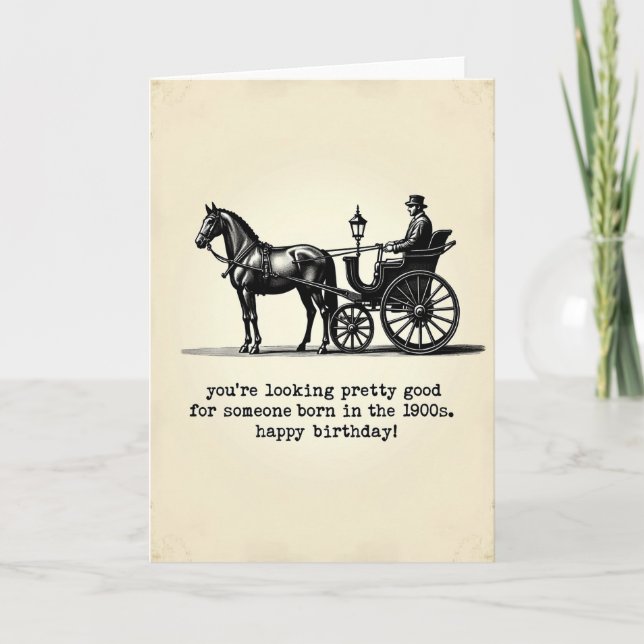 Nostalgic Carriage Birthday Card (Front)