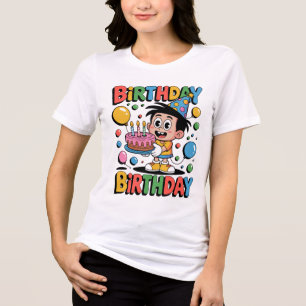 Nostalgic Cartoon Birthday Tshirts for Kids