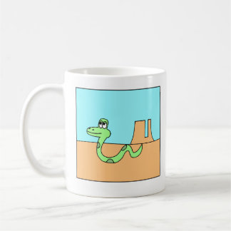 Nostalgic cartoon snake coffee mug