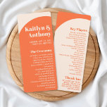 Nostalgic Charm Retro Wedding Program<br><div class="desc">Celebrate in style with these very trendy 70's retro style wedding programs. This design is easy to personalise with your special event wording and your guests will be thrilled when they see these fabulous programs. Matching items can be found in the collection.</div>