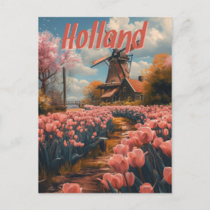 Nostalgic Charm: Vintage Holland Postcard