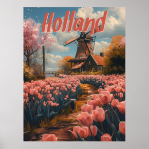 Nostalgic Charm: Vintage Holland Poster