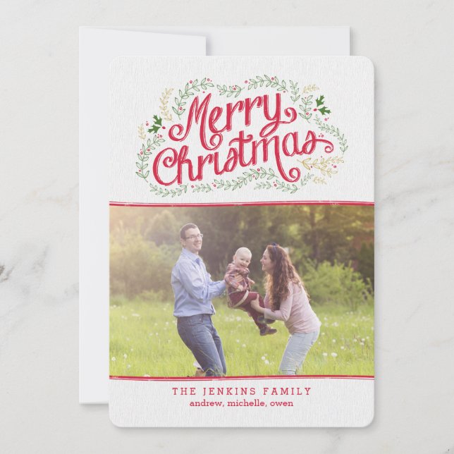 Nostalgic Christmas Holiday Photo Cards (Front)
