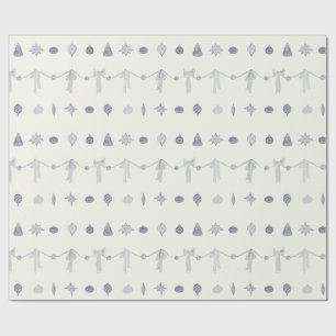 Nostalgic Christmas Ornament Stripe Wrapping Paper