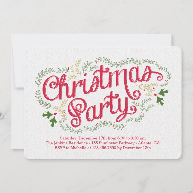 Nostalgic Christmas Party Invitation (Front)