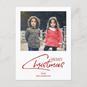 Nostalgic Christmas Script Holiday Photo Postcard
