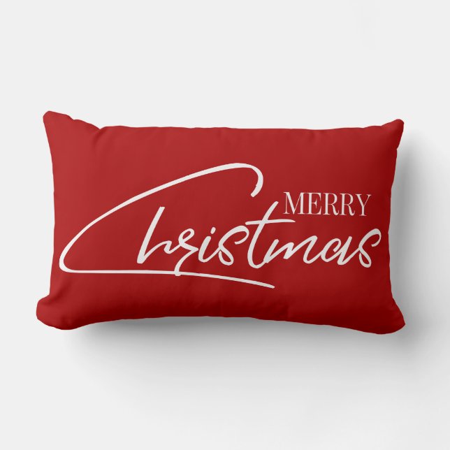 Nostalgic Christmas Script Holiday Throw Pillow (Front)