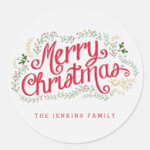 Nostalgic Christmas Sticker or Envelope Seal