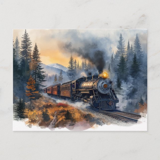 Nostalgic Christmas Train Postcard (Front)