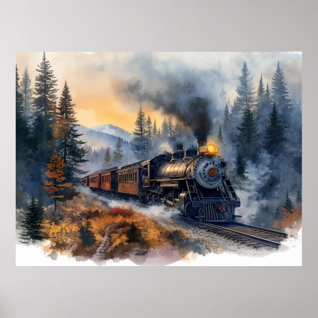 Nostalgic Christmas Train Poster (Front)