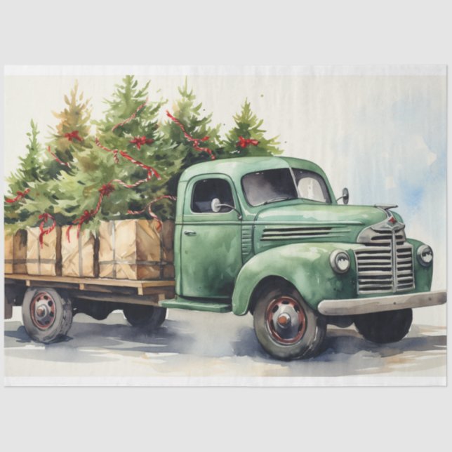 Nostalgic Christmas Tree Farm Delight Tissue Paper (Front)
