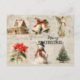 Nostalgic Christmas Vintage Journal Holiday Postcard