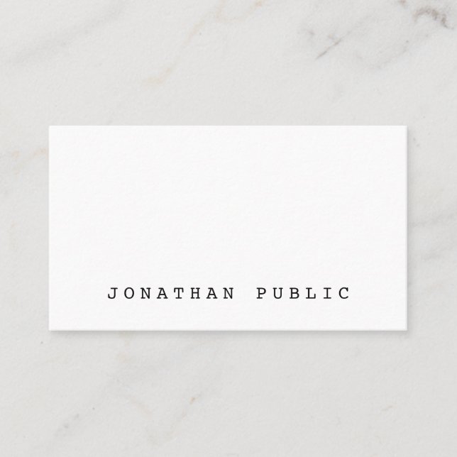 Nostalgic Classic Look Elegant Simple Retro Plain Business Card (Front)