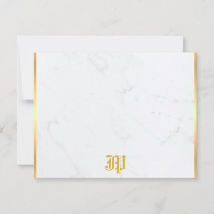 Nostalgic Classic Look Old Style Gold Monogrammed Card
