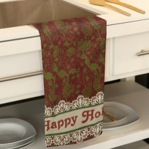 Nostalgic Classic William Morris Gold Holiday Tea Towel