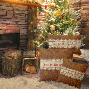 Nostalgic Classic William Morris Pattern Holiday Lumbar Cushion