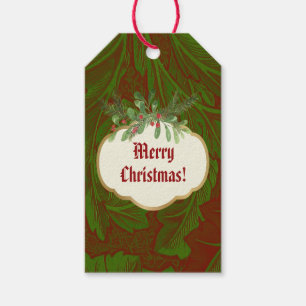 Nostalgic Classic William Morris Red Holiday Gift Tags