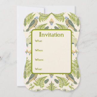 Nostalgic Countryside in Fresh Greens and Yellow Invitation