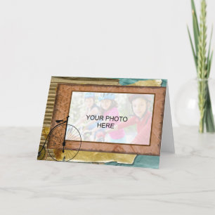 Nostalgic Cycling Themed Photo Card