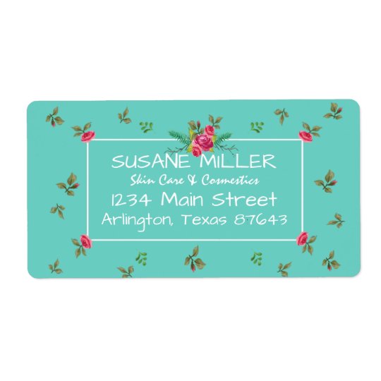 Nostalgic English ROSES Watercolor Pattern Busines Shipping Label