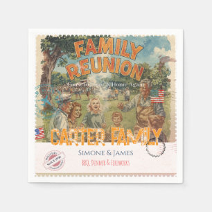 Nostalgic Family Reunion Vintage Americana Napkin