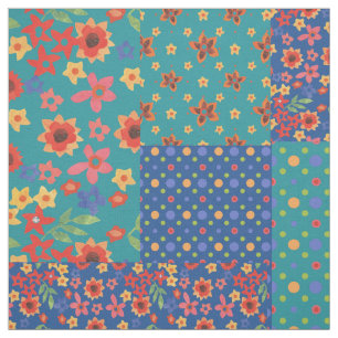 Nostalgic Faux Patchwork Pattern Fabric