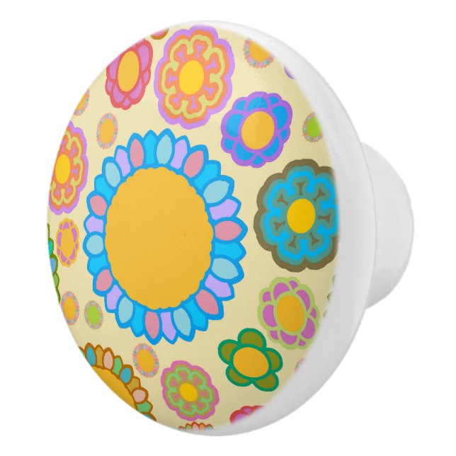 Nostalgic Flora Cream Ceramic Knob (Right)