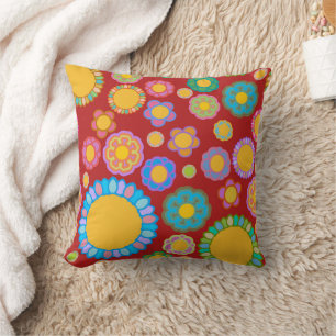 Nostalgic Flora Red Cushion