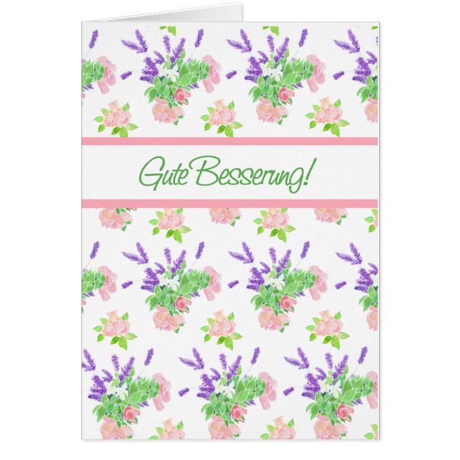 Nostalgic Floral German Greeting Get Well (Front)