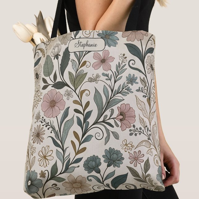 Nostalgic Floral Pattern Stylish Carry Bag Custom (Creator Uploaded)