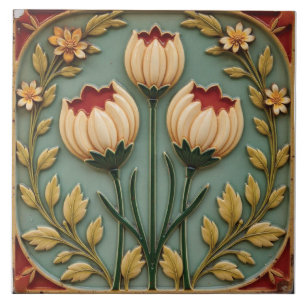 Nostalgic Garden Florals Ceramic Tile