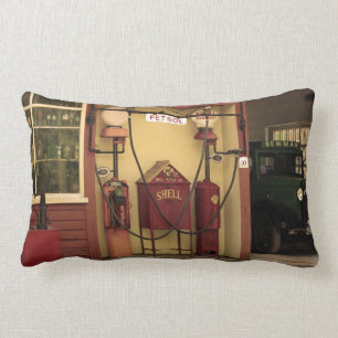 Nostalgic Gas Station Lumbar Cushion
