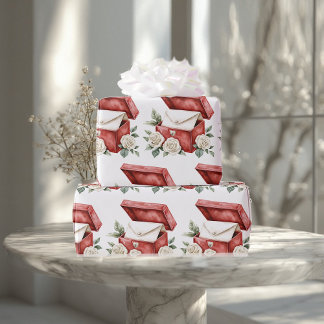 Nostalgic Gift Box Romantic Envelope Vintage Rose  Wrapping Paper