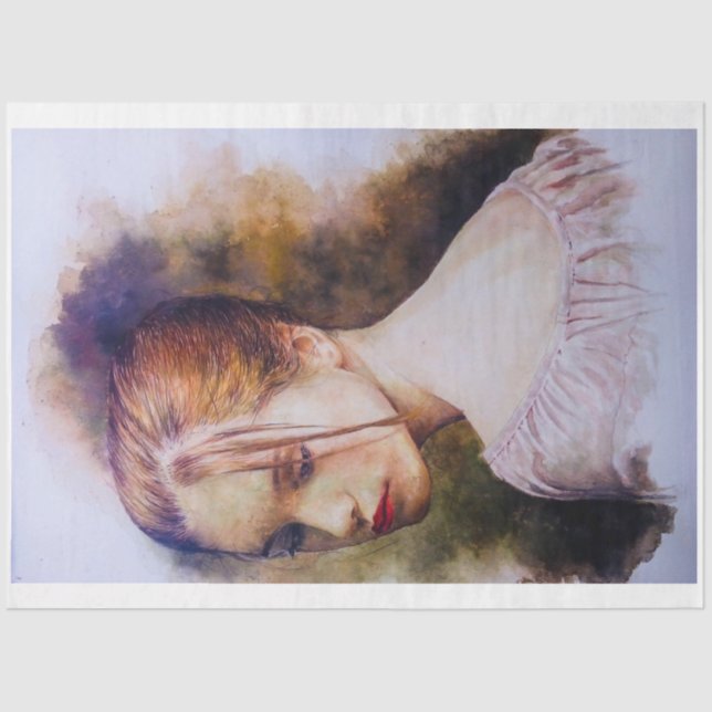 Nostalgic Girl In Pink Tissue Paper (Front)