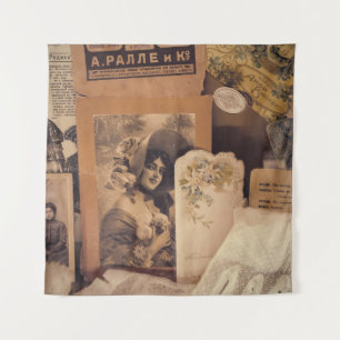 Nostalgic Glamour: Vintage Russian Portraits. Tapestry