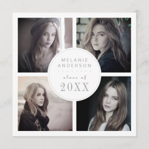 Nostalgic Graduation Instagram Style Photo Collage Invitation