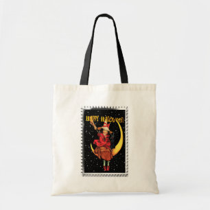 Nostalgic Halloween Good Witch and her Cat Tote Bag