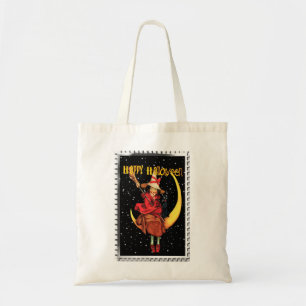 Nostalgic Halloween Good Witch and her Cat Tote Bag