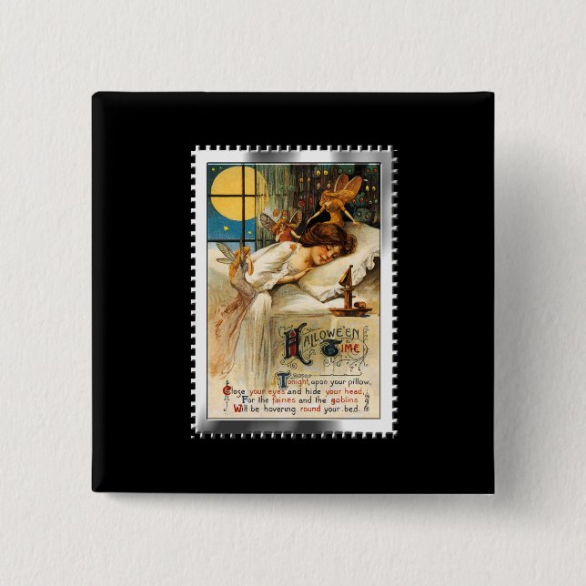 Nostalgic Halloween Slumber Goblins and Fairies 15 Cm Square Badge (Front)