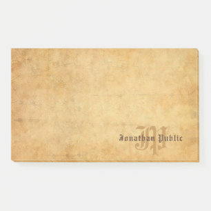 Nostalgic Hand Text Elegant Monogram Vintage Post-it Notes