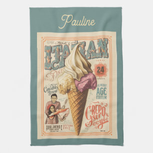 Nostalgic Ice Cream Dream Tea Towel