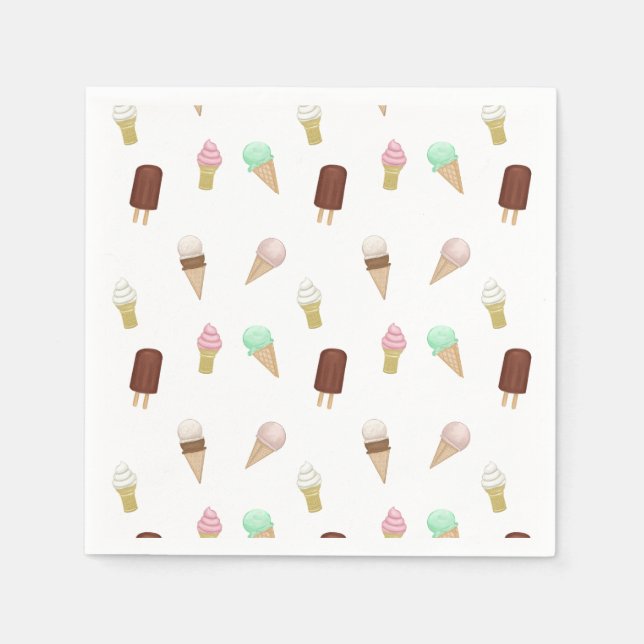 Nostalgic Ice Cream Parlour Birthday Party Napkin (Front)