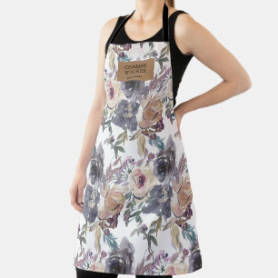 nostalgic indigo blush floral salon monogram apron