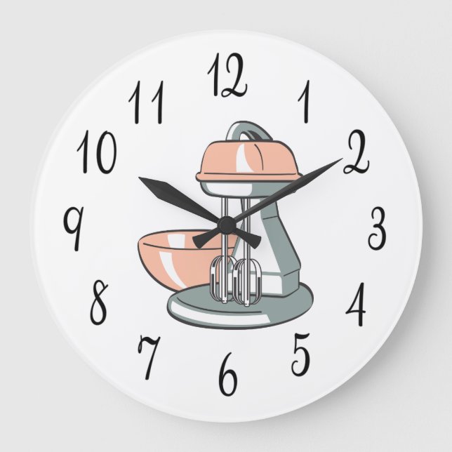 Nostalgic Kitchen Mixer Large Clock (Front)