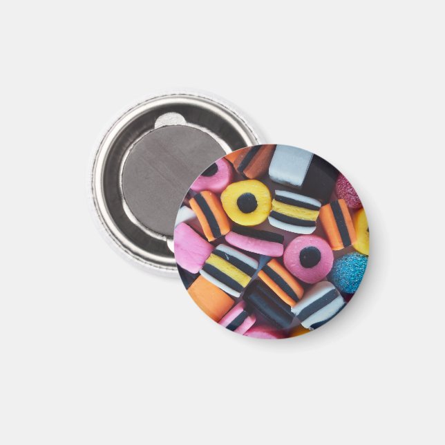 Nostalgic Liquorice Allsorts Candy Print Magnet (Front/Back)