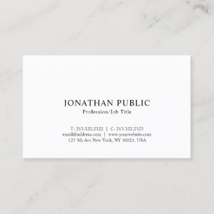 Nostalgic Look Classic Elegant Minimalistic Plain Business Card