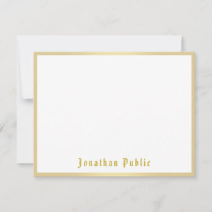 Nostalgic Look Old Style Calligraphy Script Gold Card