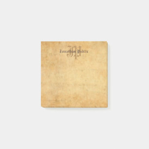 Nostalgic Monogram Template Elegant Calligraphy Post-it Notes