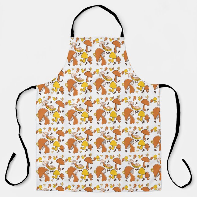 Nostalgic Mushroom Pattern Apron (Front)
